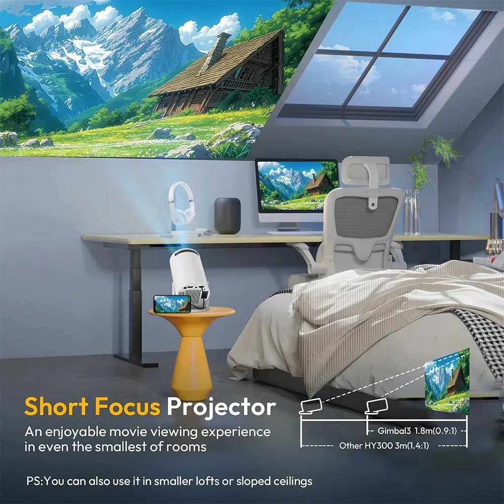 1080P Projector Portable Mini Projetor Wired With Speakers For Phone Movies Android 11 Dual 200 ANSI Allwinner Home Cinema Outdo