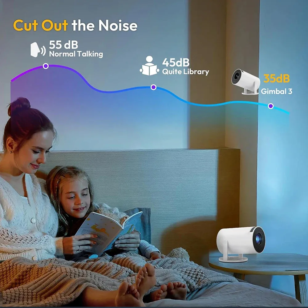 1080P Projector Portable Mini Projetor Wired With Speakers For Phone Movies Android 11 Dual 200 ANSI Allwinner Home Cinema Outdo