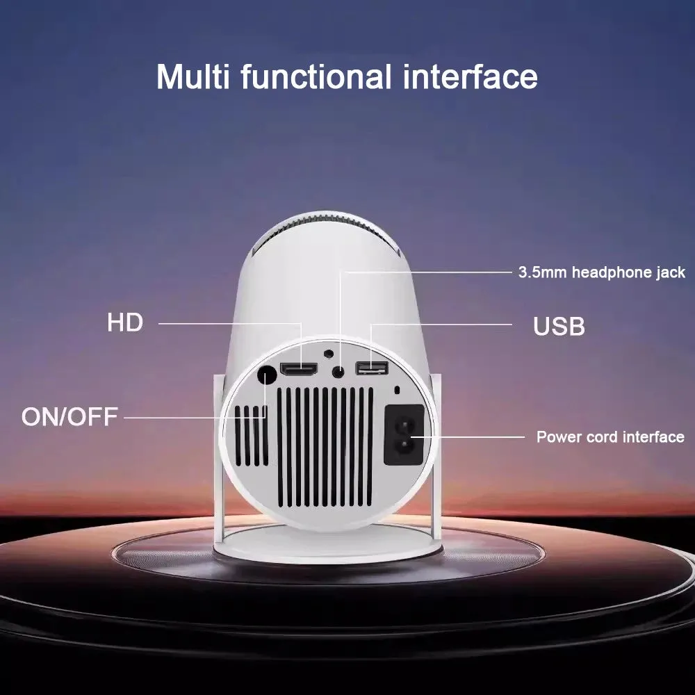 1080P Projector Portable Mini Projetor Wired With Speakers For Phone Movies Android 11 Dual 200 ANSI Allwinner Home Cinema Outdo