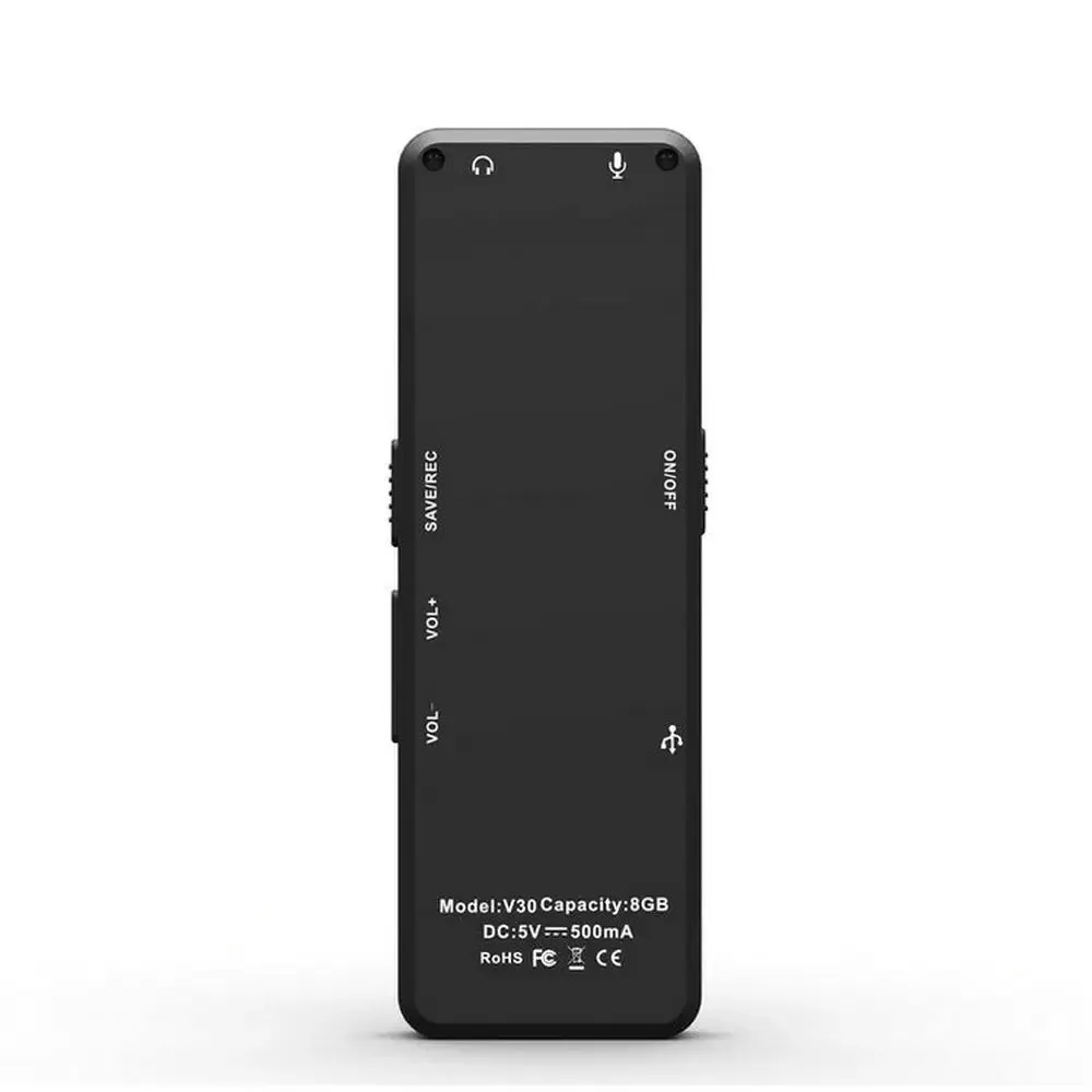 32g 64gb 128g Portable V30 Digital Voice Audio Activated Hifi Mp3 Recorders