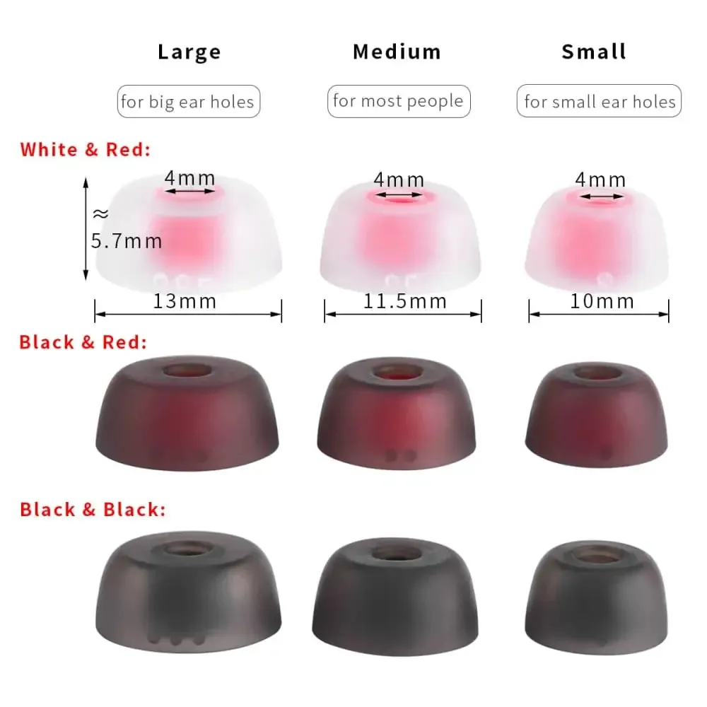 6pcs Silicone Ear Tips for Anker Soundcore Life P2 P3 Soundpeats T2 T3 Anc Earphones