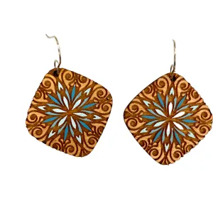 Blue Burst Hand Painted Earrings