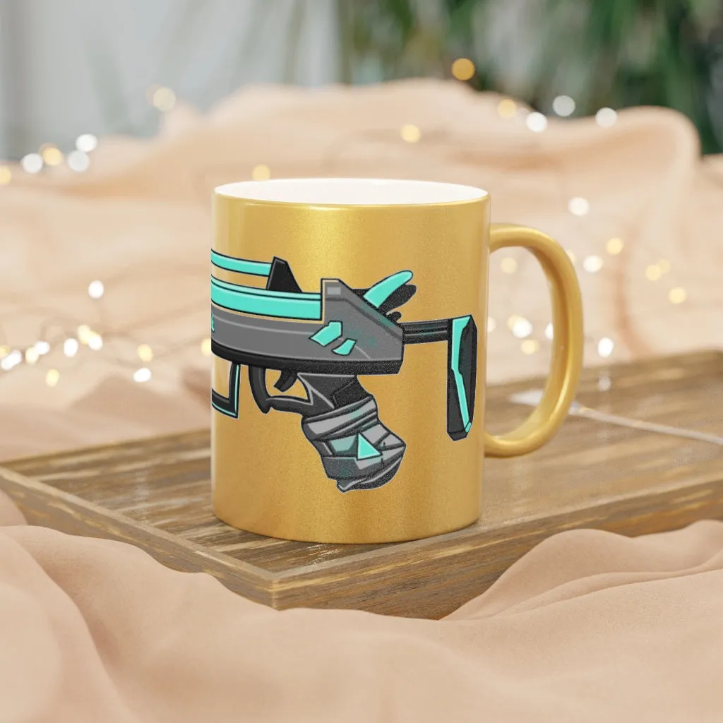 Blue Gun Metallic Mug (Silver / Gold)