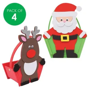 Christmas Foam Baskets Pack Of 4