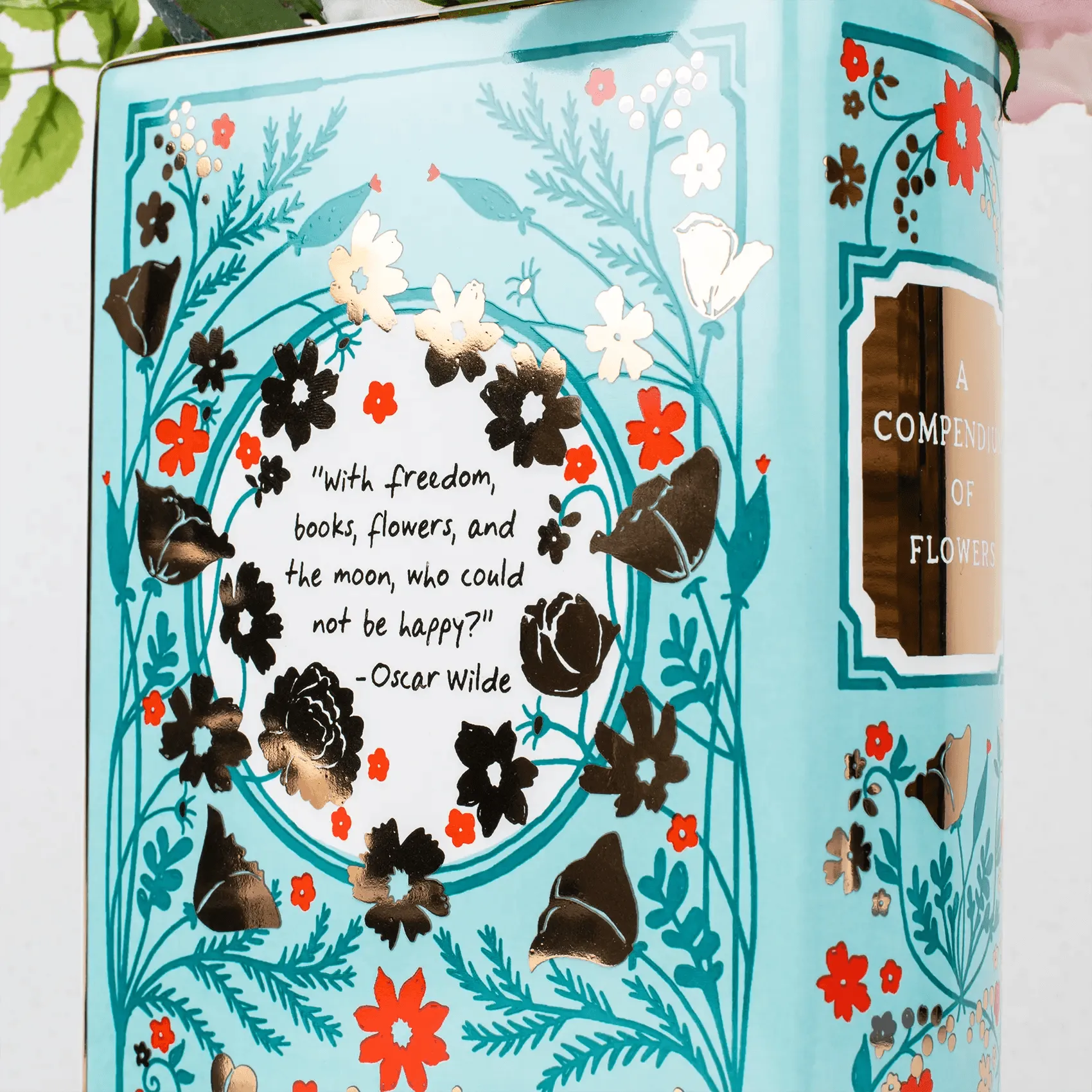 Compendium Of Flowers Ceramic Book Vase