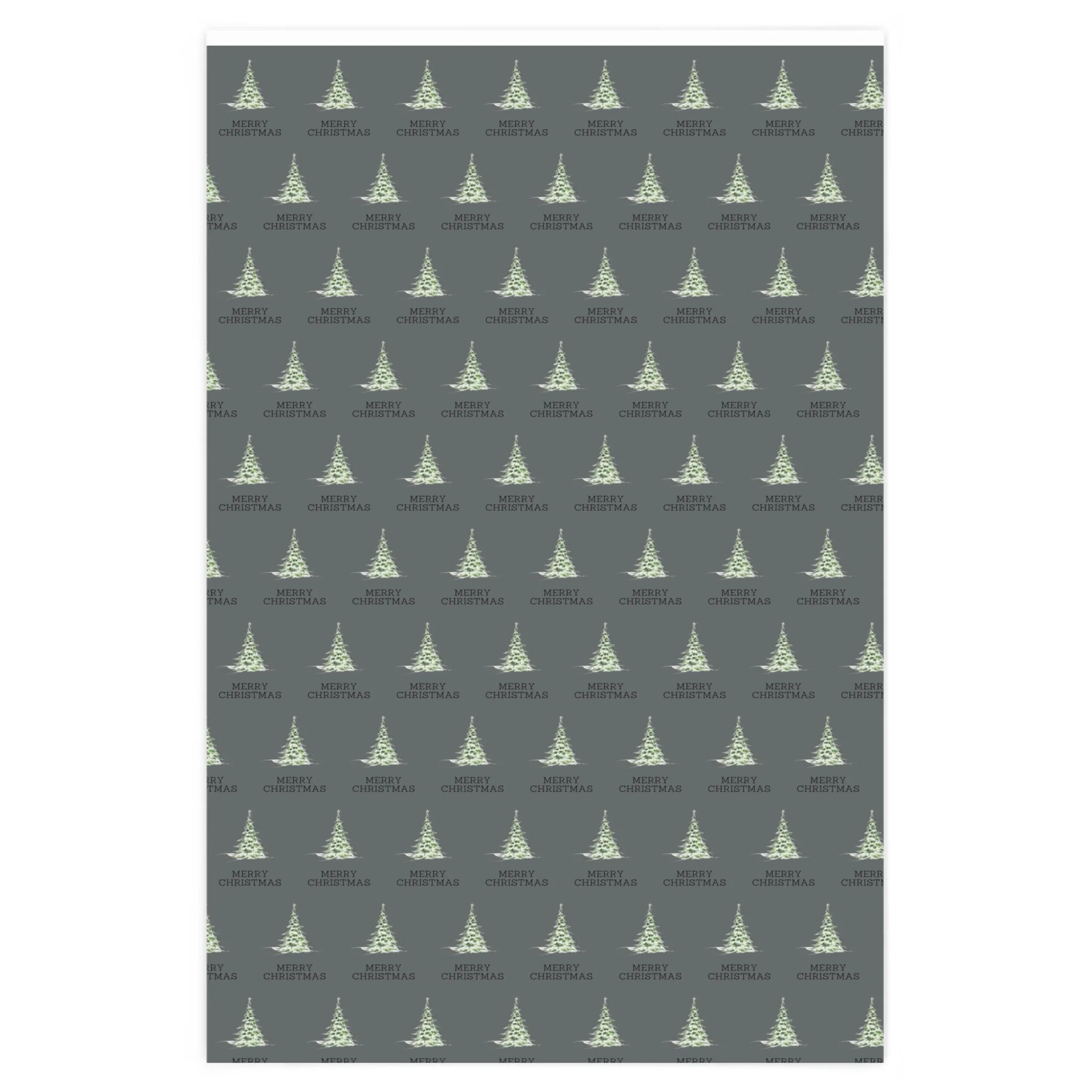 Dark Gray Merry Christmas Wrapping Paper