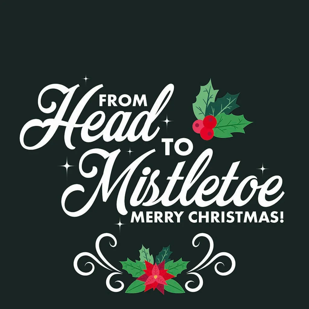 From Head to Mistletoe  4" Round Ornament