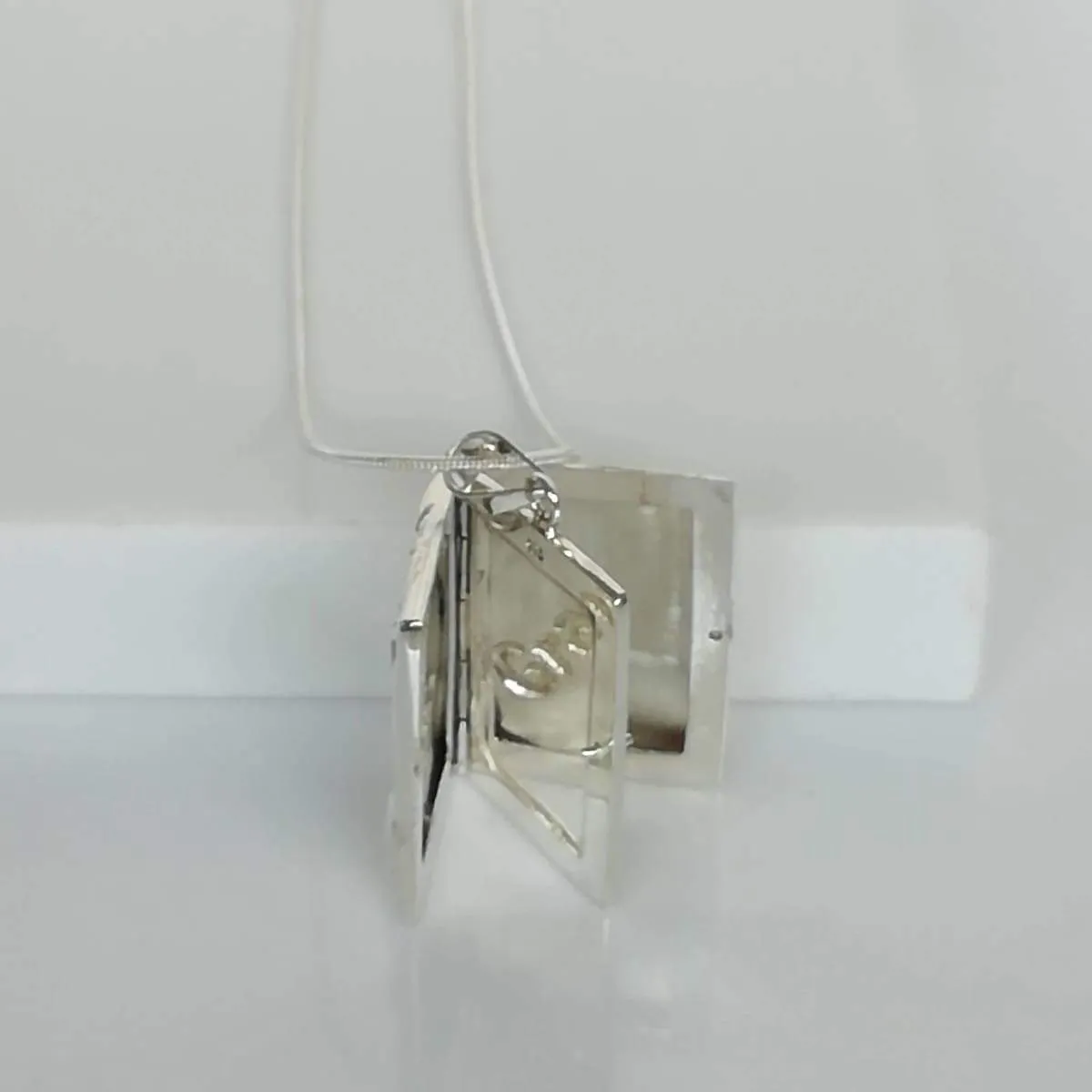 Grandmother Locket - Sterling Silver Neck Locket - Double Locket Charm - Engraved Locket - Photo Pendant - Opening Neck Pendant