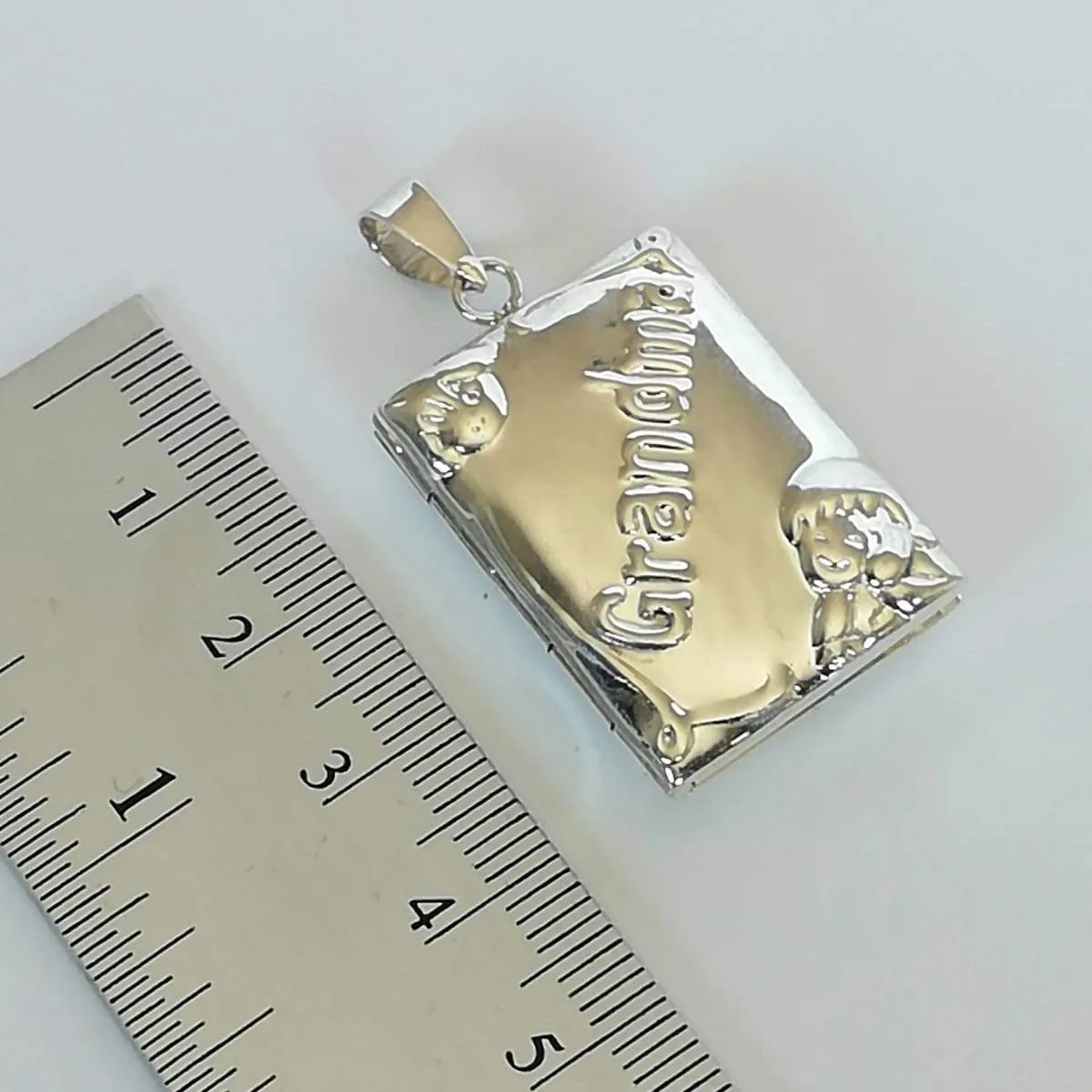 Grandmother Locket - Sterling Silver Neck Locket - Double Locket Charm - Engraved Locket - Photo Pendant - Opening Neck Pendant