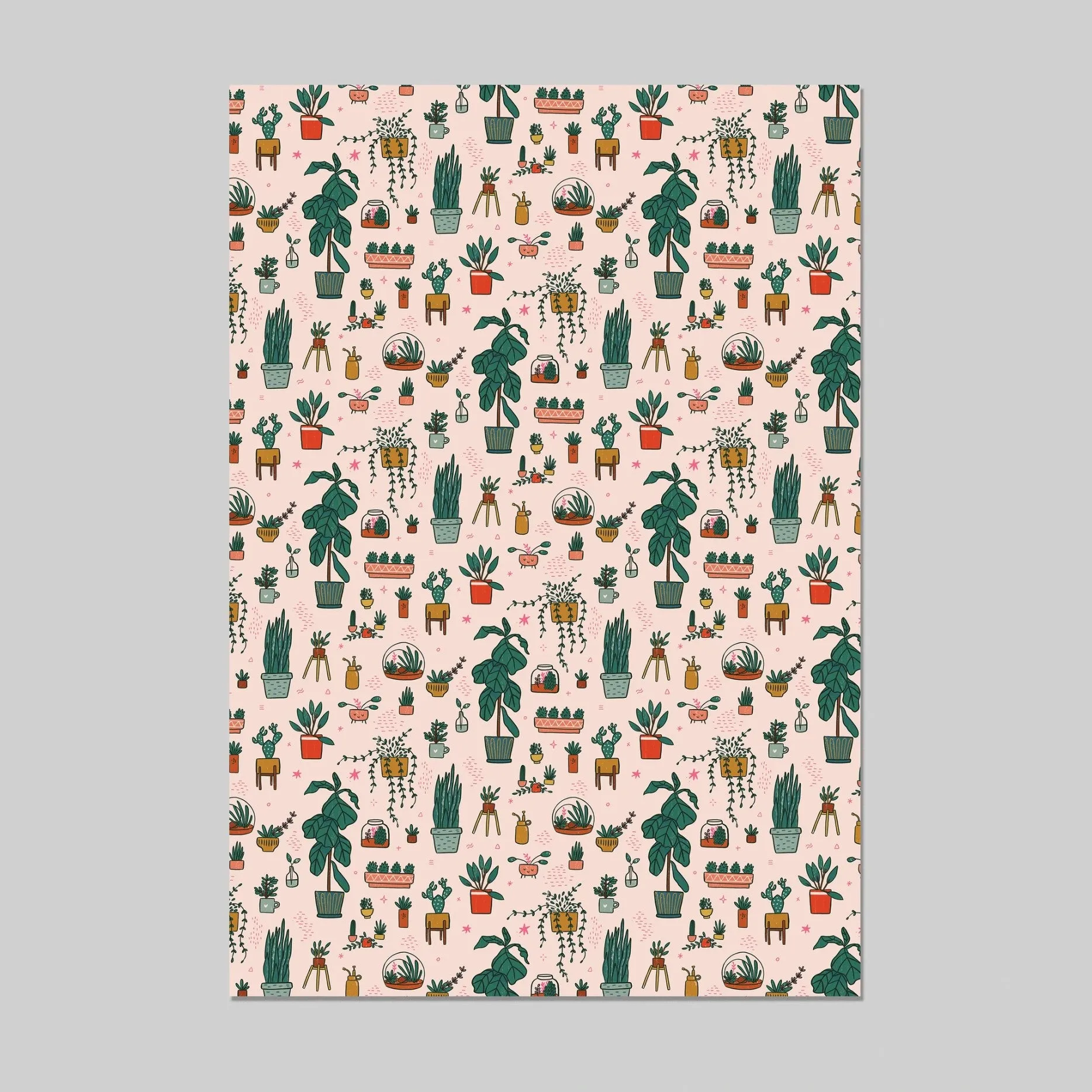 House Plants Gift Wrap (Roll of 3)