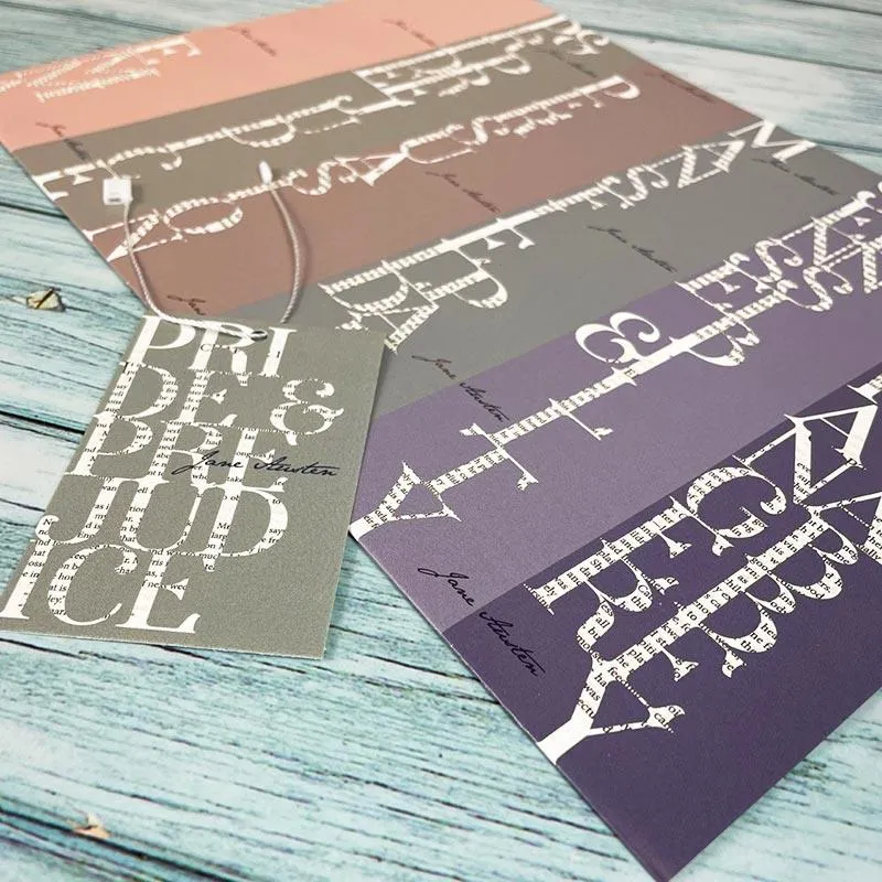 Jane Austen Typography Wrapping Paper - Pack of 6 sheets