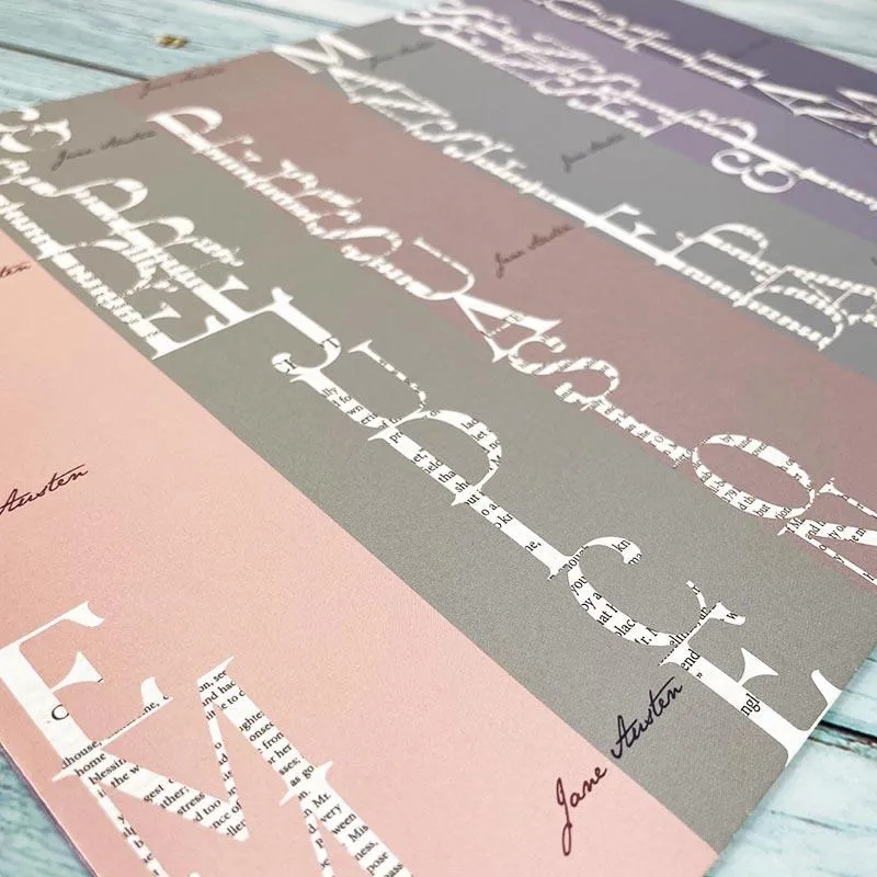 Jane Austen Typography Wrapping Paper - Pack of 6 sheets