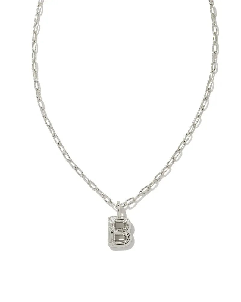 Kendra Scott Crystal Letter Short Pendant Necklace - Silver