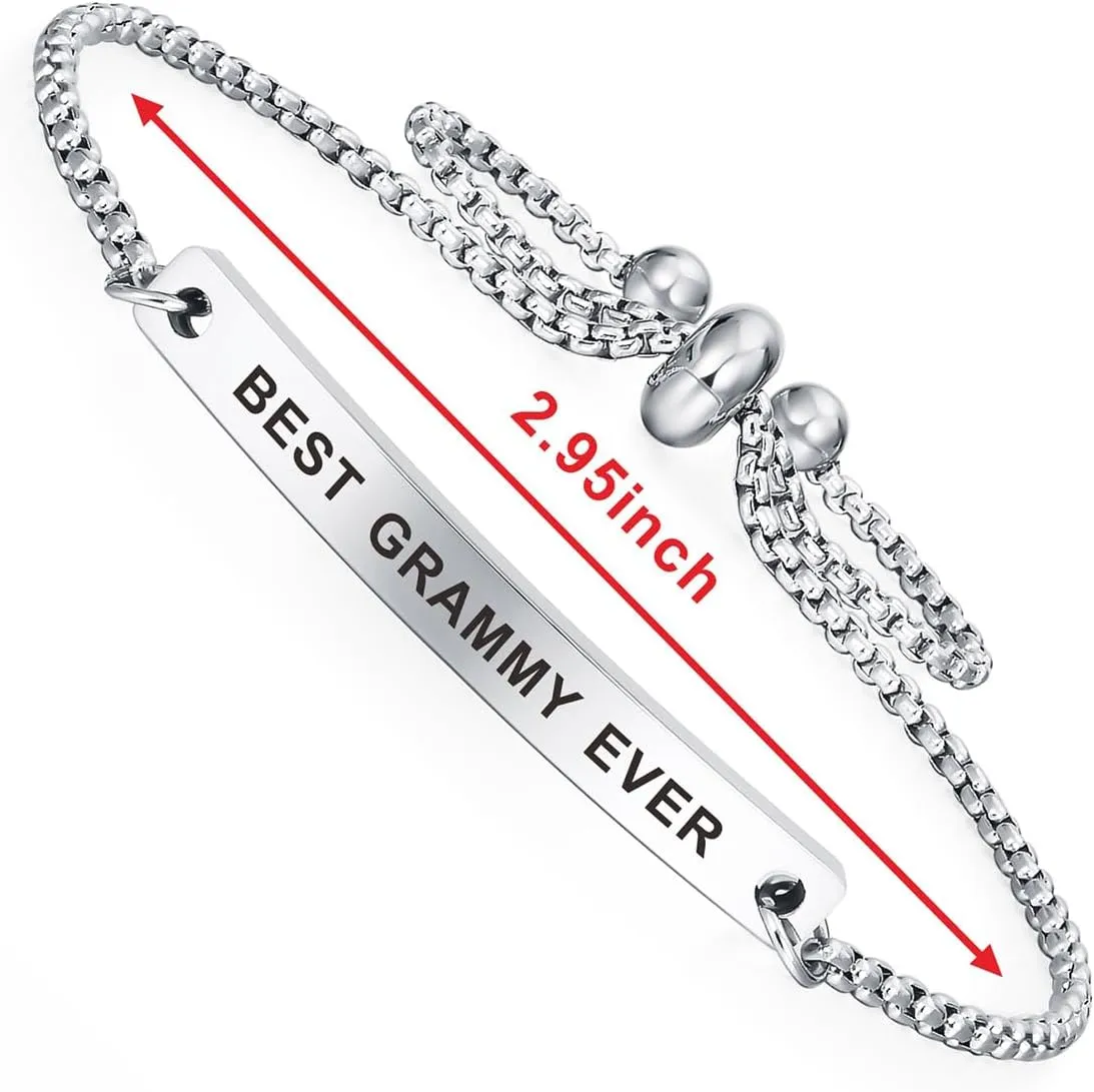 Kisseason Best Family Ever Gift Bracelet for Women Mantra Jewelry