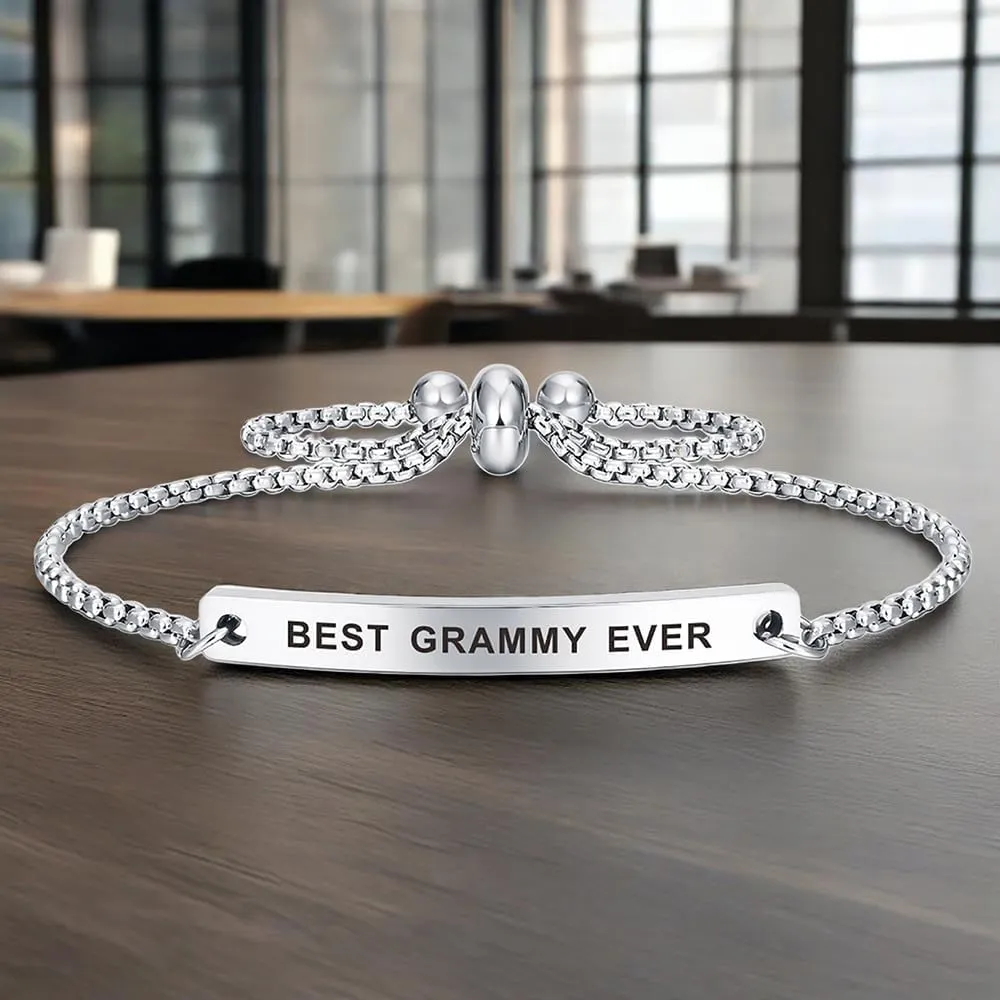 Kisseason Best Family Ever Gift Bracelet for Women Mantra Jewelry