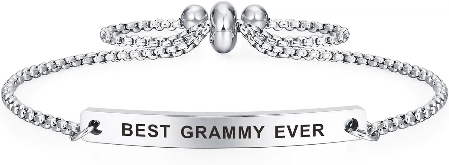 Kisseason Best Family Ever Gift Bracelet for Women Mantra Jewelry