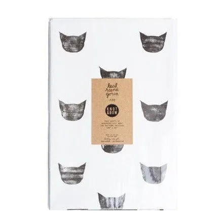 Newsprint Gift Wrap Black Cats