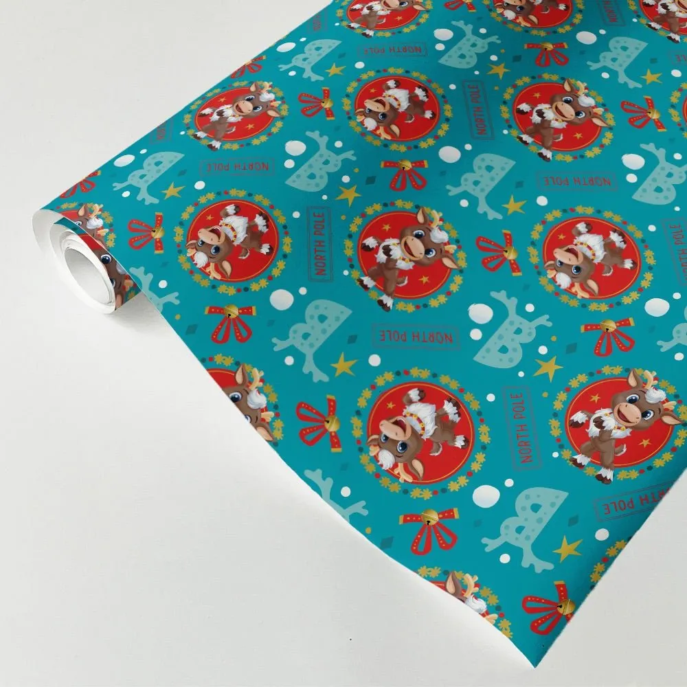Reindeer in Here North Pole Wrapping Paper