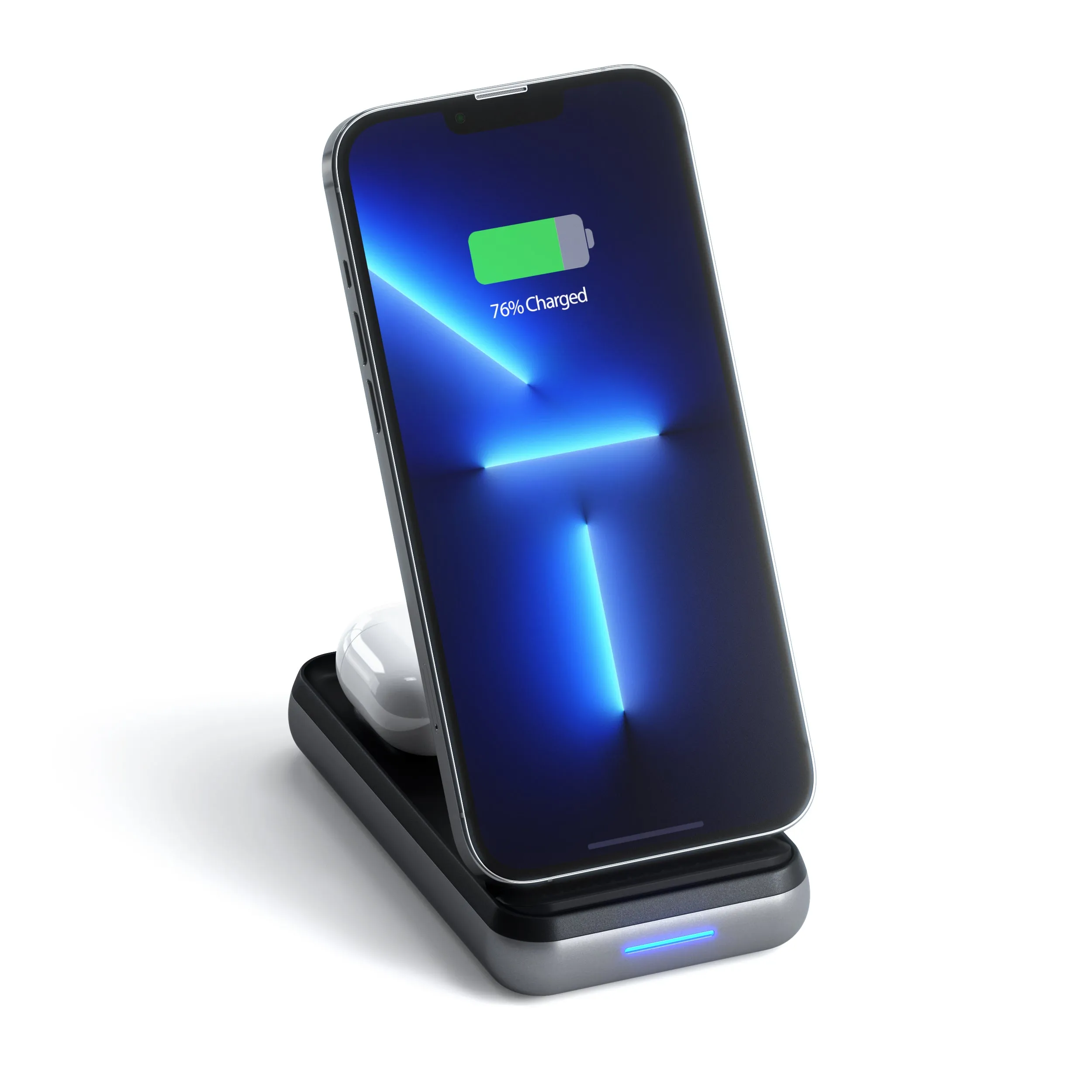 SATECHI Duo Wireless Charger Power Stand & Power Bank - Black