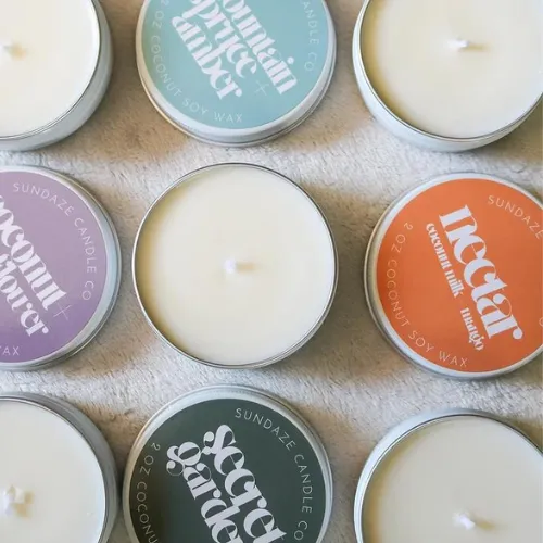 Sundaze Coconut   Rice Flower | 2 oz Travel Candle | Coconut/Soy Wax