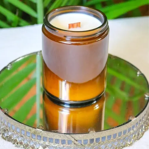 Sundaze Coconut   Rice Flower | 8 oz Amber Glass | Coconut   Soy Wax