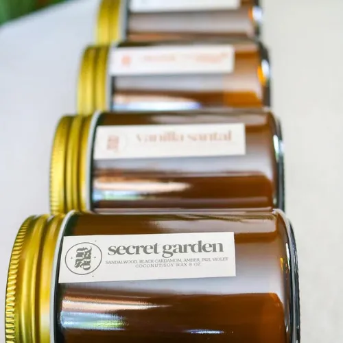 Sundaze Coconut   Rice Flower | 8 oz Amber Glass | Coconut   Soy Wax