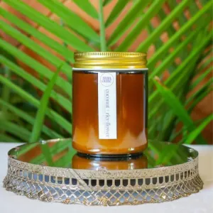 Sundaze Coconut   Rice Flower | 8 oz Amber Glass | Coconut   Soy Wax
